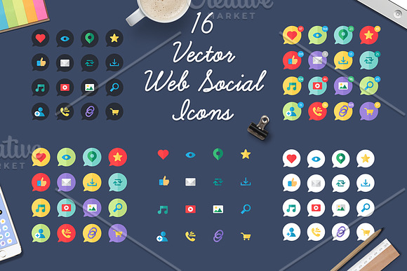 Web Social Icons in Vector Social Icons - product preview 1