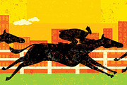 Businessman horse racing