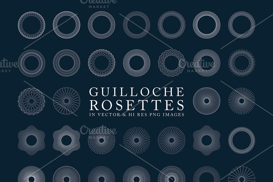 Guilloche Rosette Vector Pack in Illustrations - product preview 8