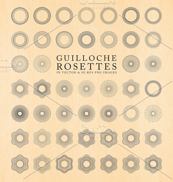 Guilloche Rosette Vector Pack in Illustrations - product preview 1