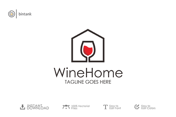 Wine Home Logo in Logo Templates - product preview 1