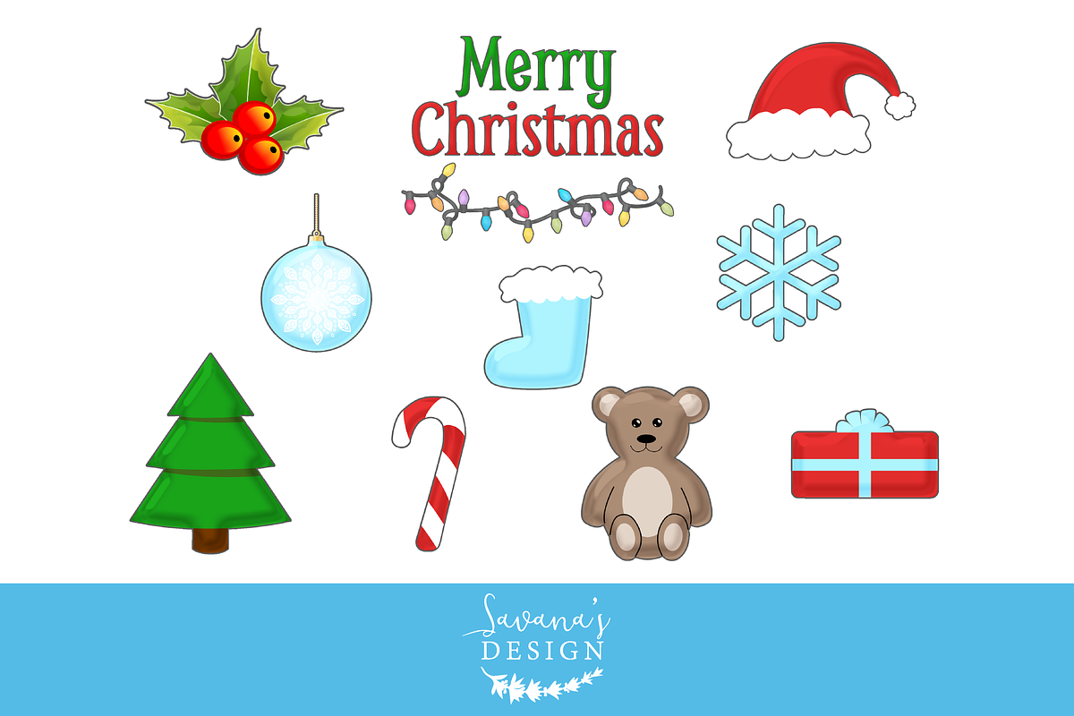 Christmas Clipart in Illustrations - product preview 8