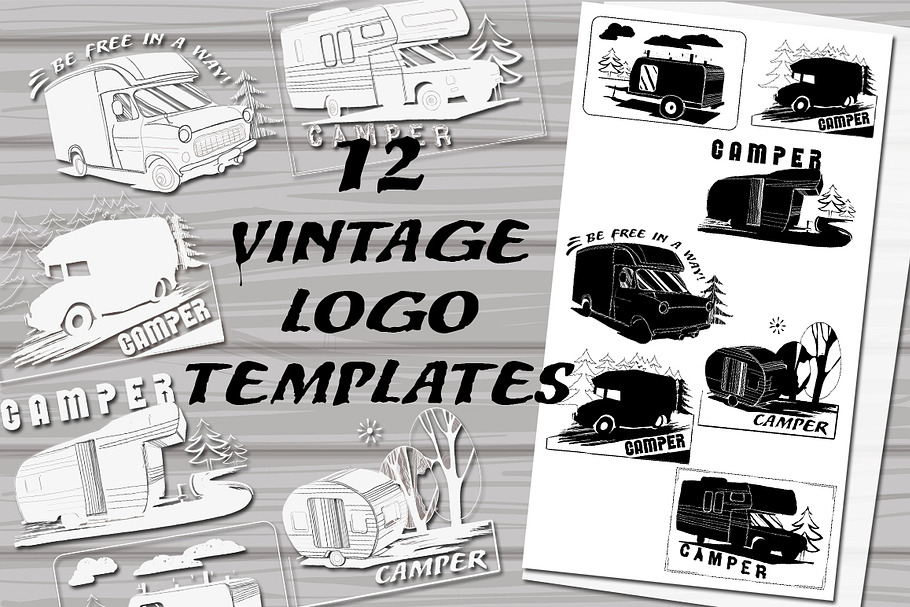 Vintage Logo,Badges Camper in Logo Templates - product preview 8