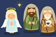 Cute characters of Nativity scene 