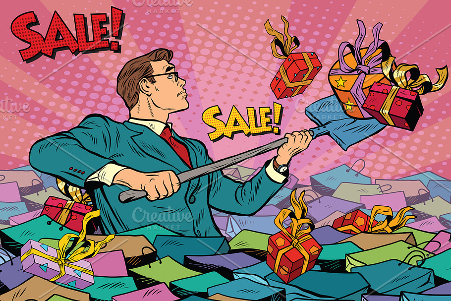 Businessman and sales season in Illustrations - product preview 8