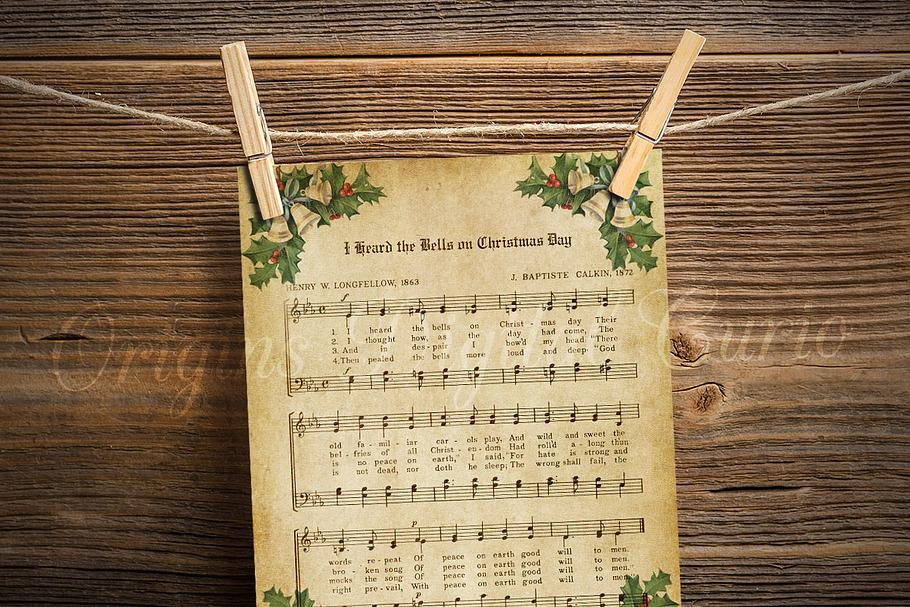 Vintage Christmas Sheet Music in Textures - product preview 8