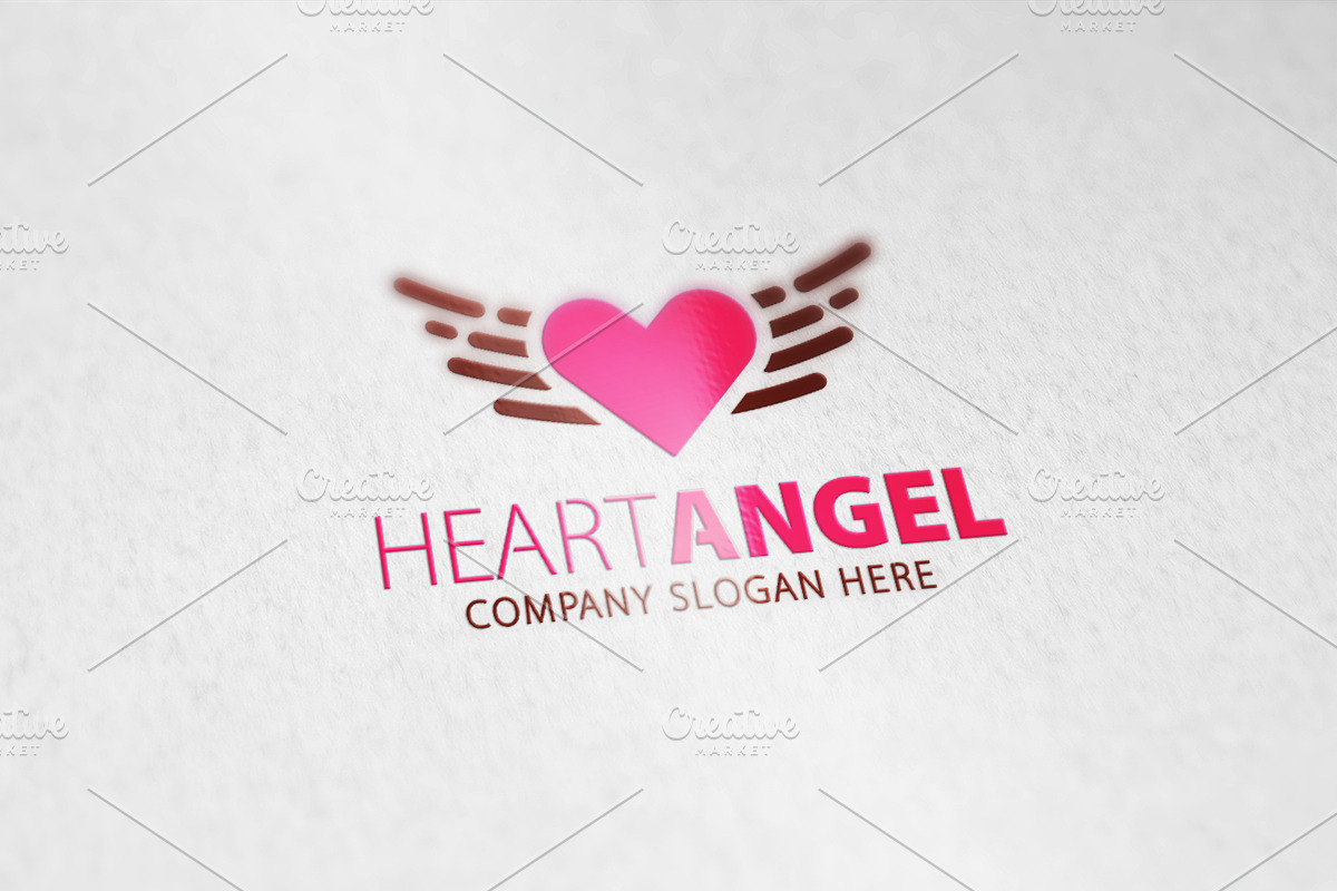 Heart Angel Logo in Logo Templates - product preview 8