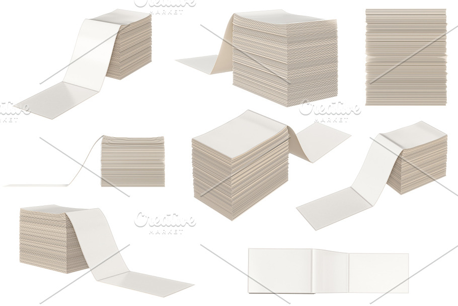 Paper stack set in Objects - product preview 8