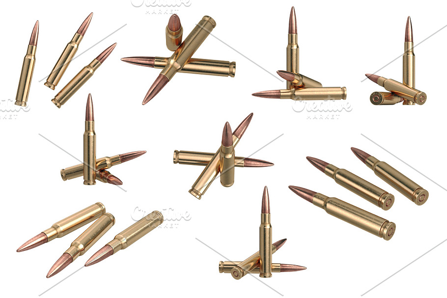 Bullet rifle ammo set in Objects - product preview 8