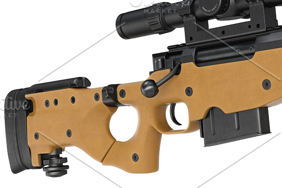 Rifle sniper beige weapon set in Objects - product preview 17