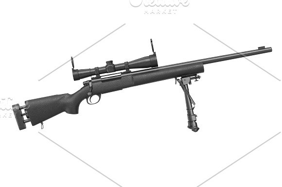 Rifle sniper set in Objects - product preview 7