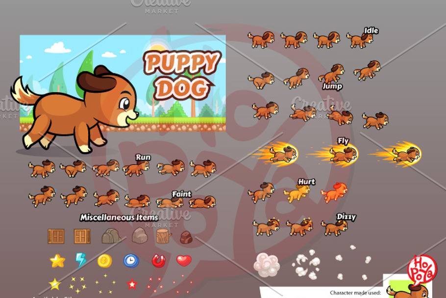 Puppy Dog Game Sprites 