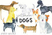 Watercolor Dog Breeds Graphic Pack