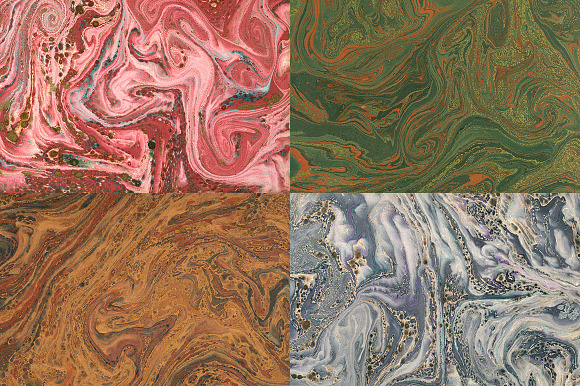 15 Authentic Marbled Paper Textures in Textures - product preview 4