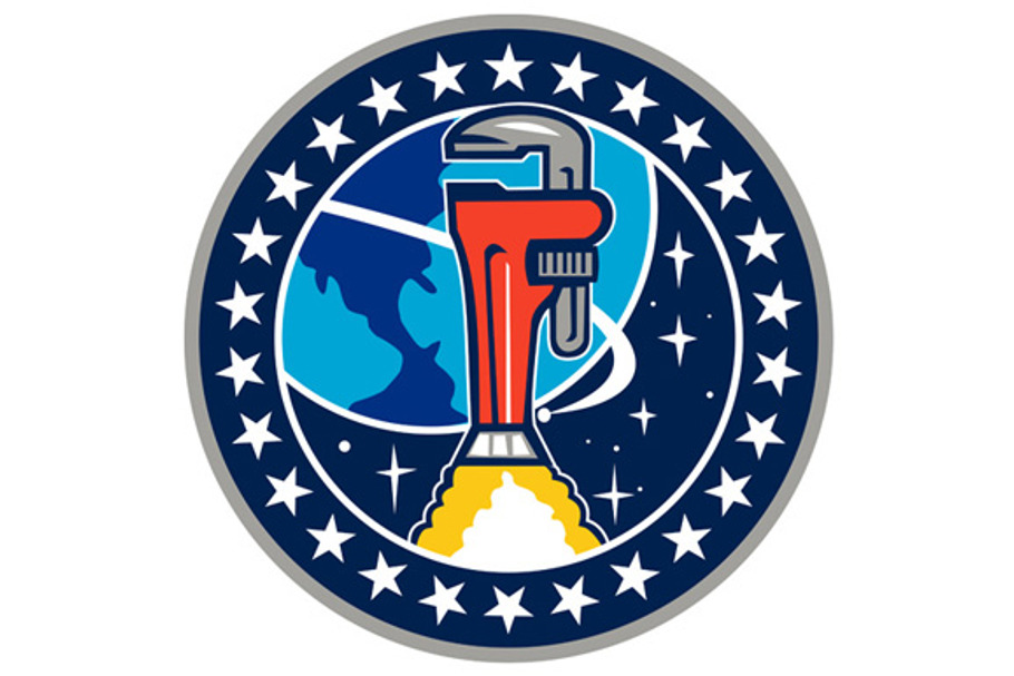 Pipe Wrench Rocket Booster Orbit  in Illustrations - product preview 8