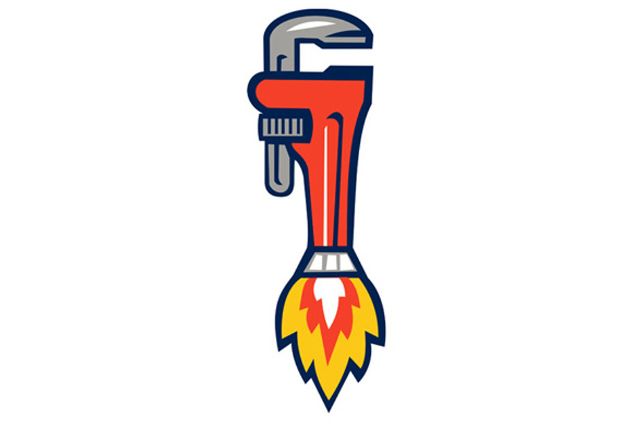 Pipe Wrench Rocket Booster Side  in Illustrations - product preview 8