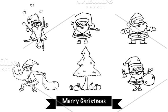 Hand drawn funny Christmas character in Illustrations - product preview 2