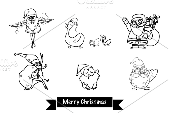 Hand drawn funny Christmas character in Illustrations - product preview 3
