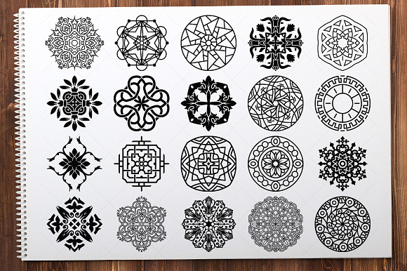 500 Vector Mandala Ornaments in Illustrations - product preview 3