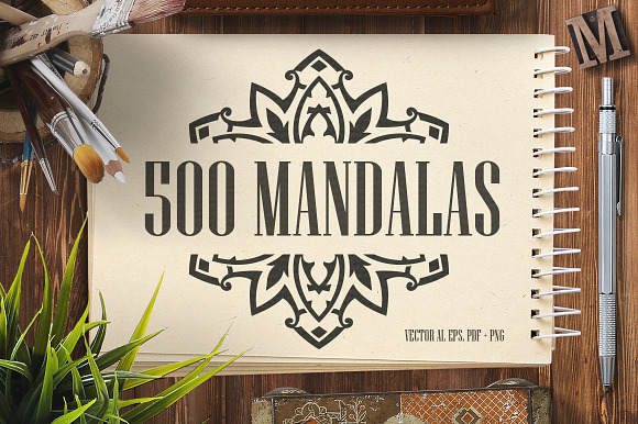 500 Vector Mandala Ornaments in Illustrations - product preview 38