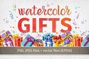 Watercolor gifts collection.