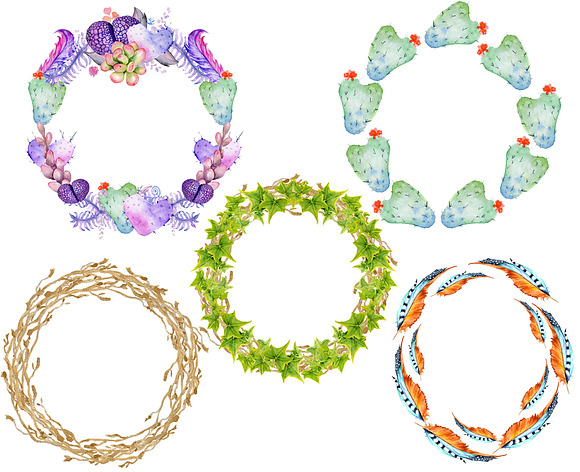 Boho Wreaths in Illustrations - product preview 1