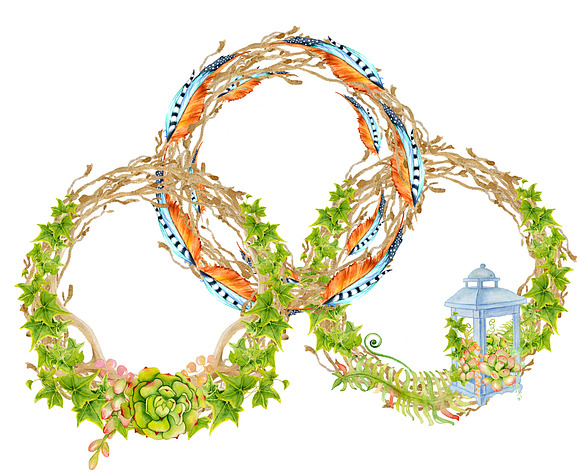 Boho Wreaths in Illustrations - product preview 2