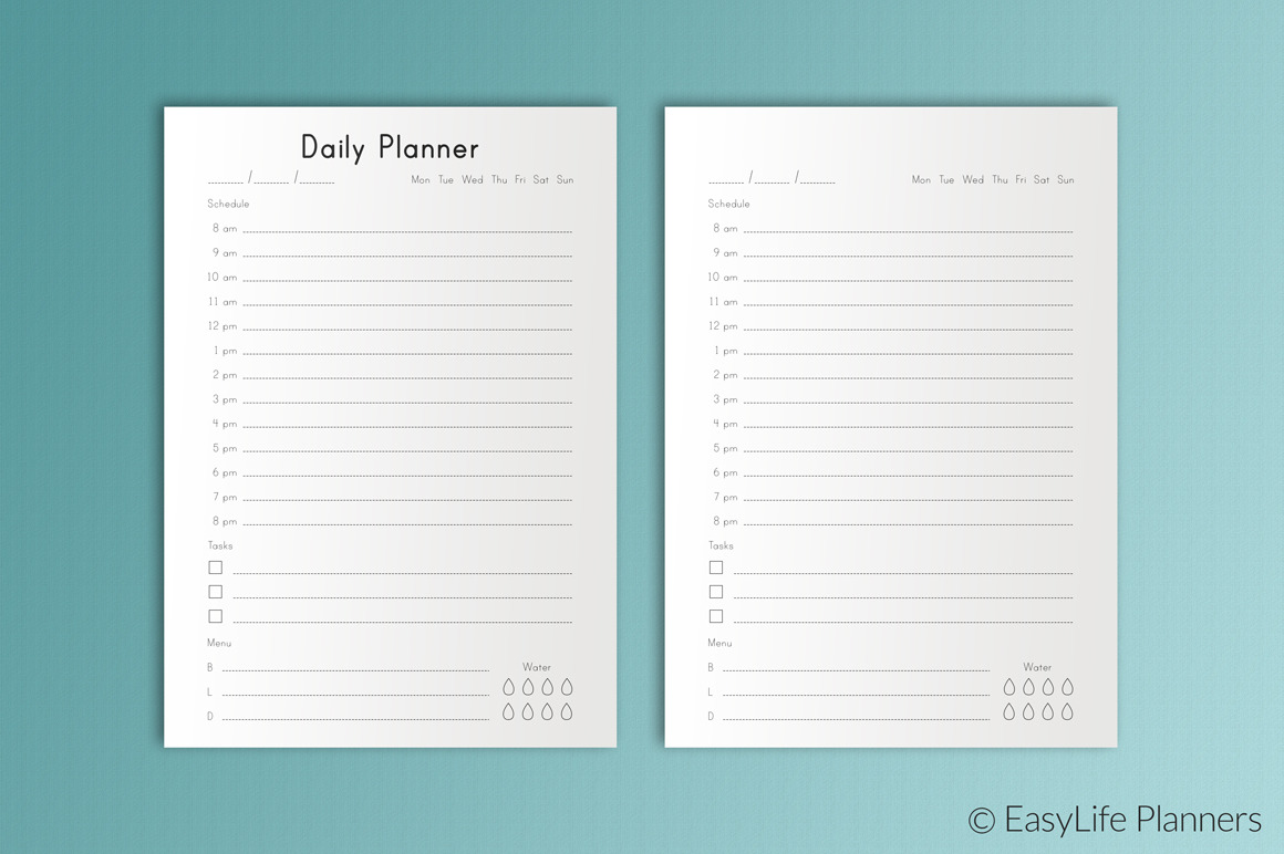 daily planner a5 printable insert creative templates