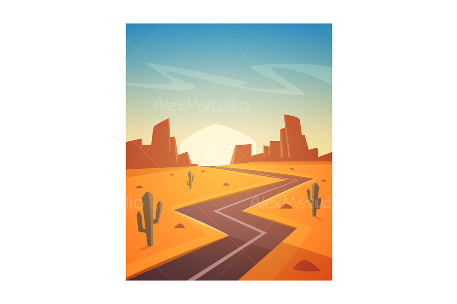 Desert Road in Illustrations - product preview 8