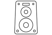 Music speaker thin line icon