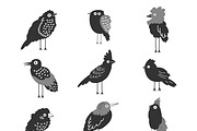 Birds silhouettes set