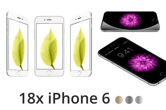 iPhone 6 mockup multiple angles in Mobile & Web Mockups - product preview 2