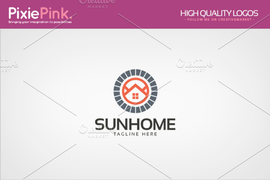 Sun Home Logo Template