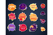 Set of Vector Sale Stickers