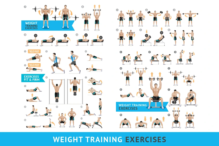 Dumbbell Exercises Weight Training.