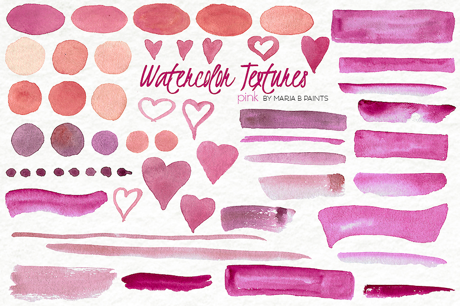 Watercolor Clip Art - Pink in Illustrations - product preview 8