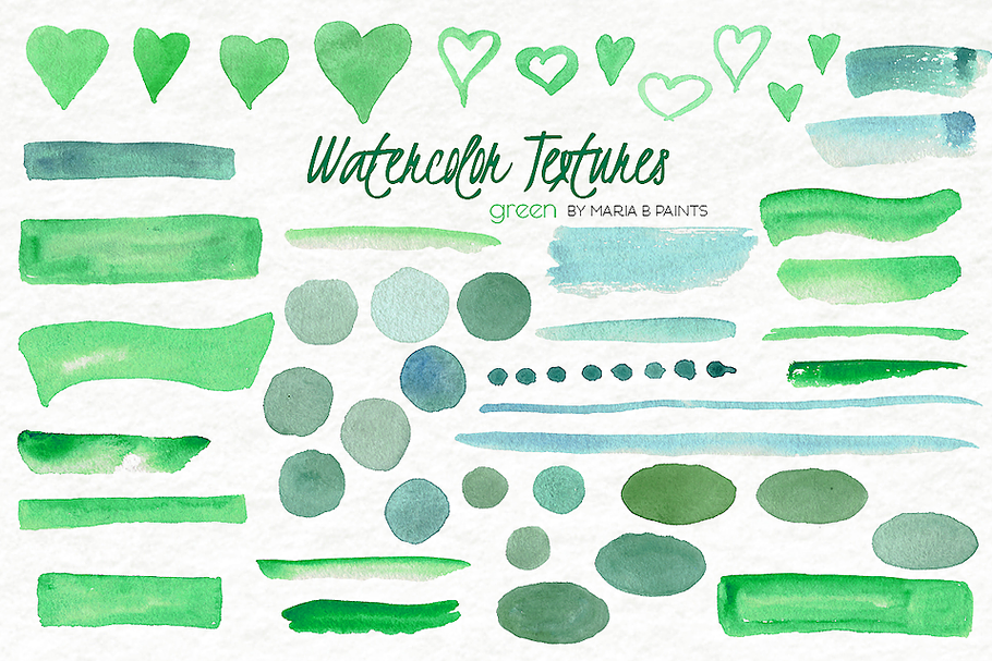 Watercolor Clip Art - Green