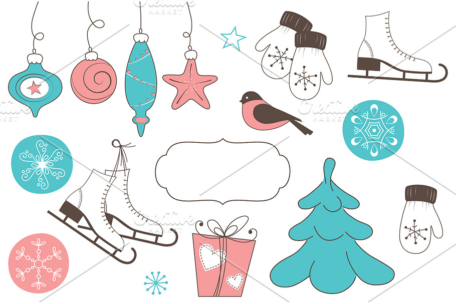 Winter holidays doodles in Illustrations - product preview 8
