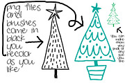 Hand Drawn Christmas Trees Clipart