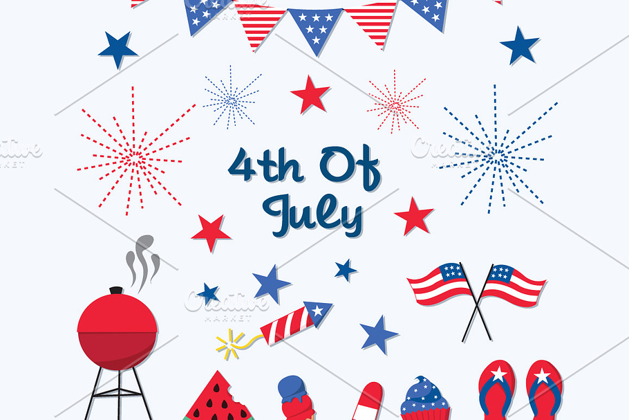 4th of July Independence Day Clipart in Illustrations - product preview 8