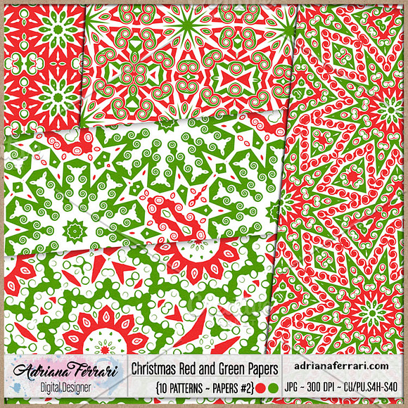 Christmas Red and Green Papers 2 in Patterns - product preview 1