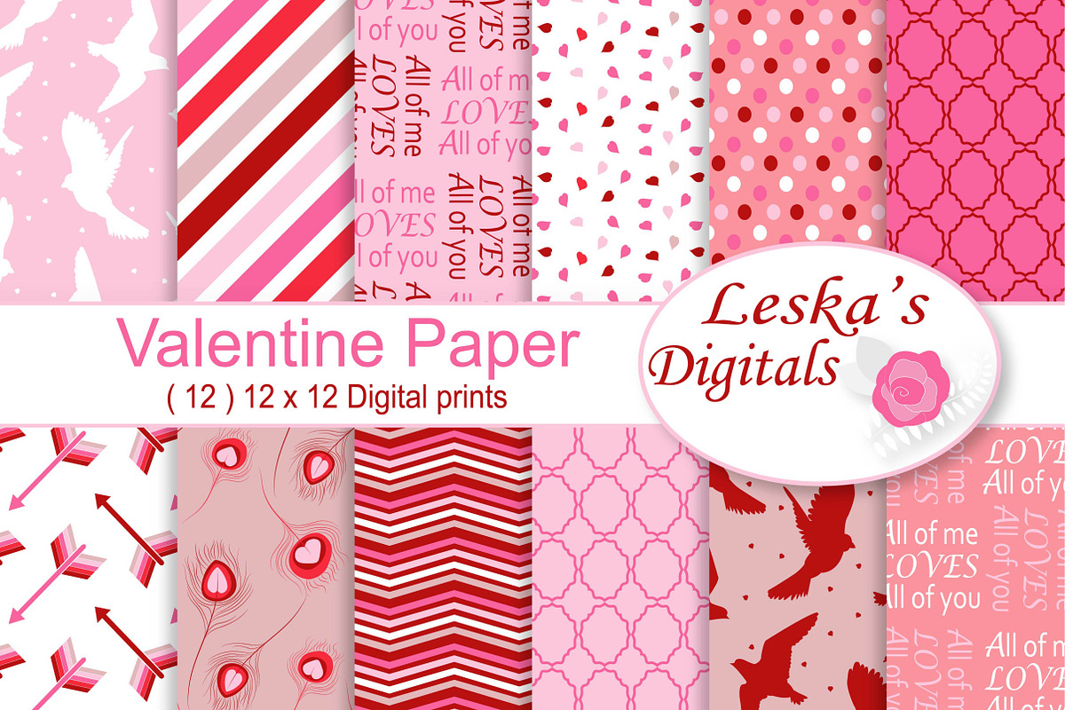 Valentine Digital Paper in Patterns - product preview 8