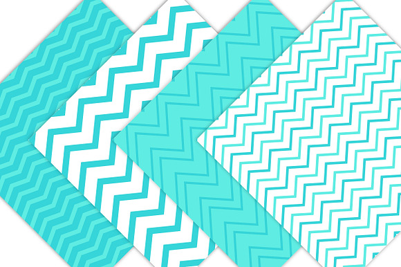Turquoise Blue Digital Chevrons in Patterns - product preview 1