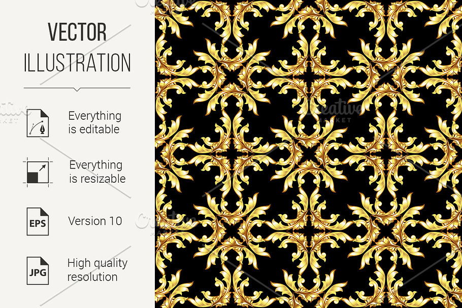 Gold pattern in Graphics - product preview 8