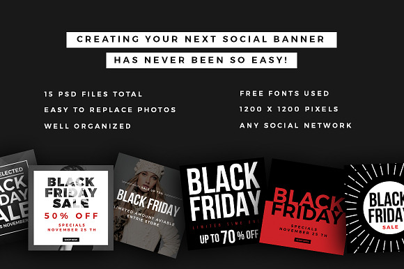 Black Friday Social Media Banner V2 in Instagram Templates - product preview 1