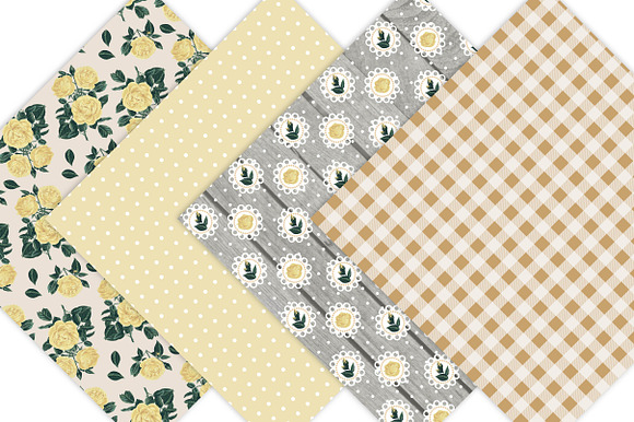 Shabby Chic Rose Digital Paper in Patterns - product preview 1