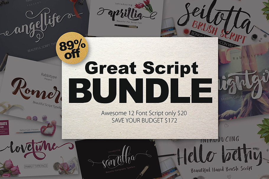 FONT BUNDLE (Great Bundle) -89% OFF in Script Fonts - product preview 8
