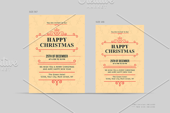 Happy Christmas Invitations Template in Card Templates - product preview 1