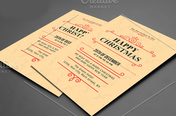 Happy Christmas Invitations Template in Card Templates - product preview 3