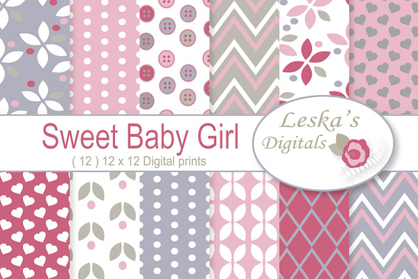 Sweet Girly Digital Paper Pack